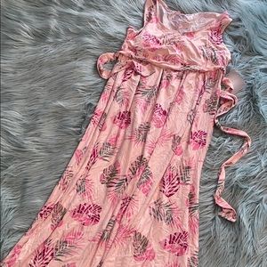 a:glow pink tied maternity maxi dress